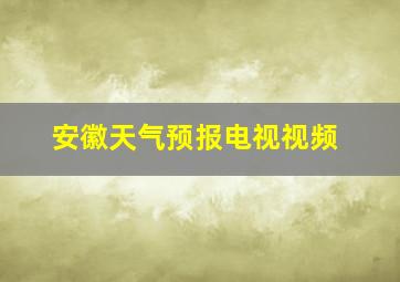 安徽天气预报电视视频