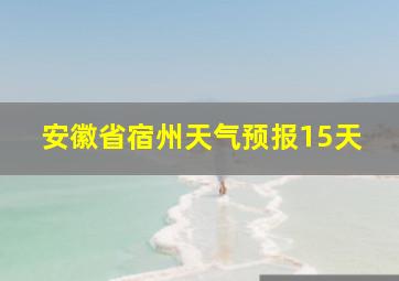 安徽省宿州天气预报15天