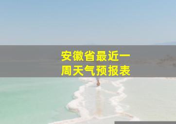 安徽省最近一周天气预报表