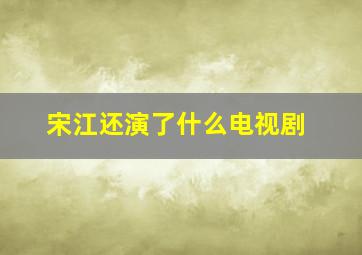 宋江还演了什么电视剧