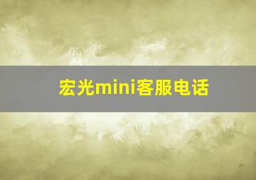 宏光mini客服电话