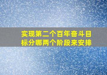 实现第二个百年奋斗目标分哪两个阶段来安排