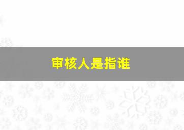 审核人是指谁