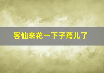 客仙来花一下子蔫儿了