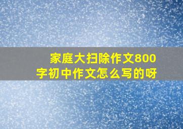 家庭大扫除作文800字初中作文怎么写的呀