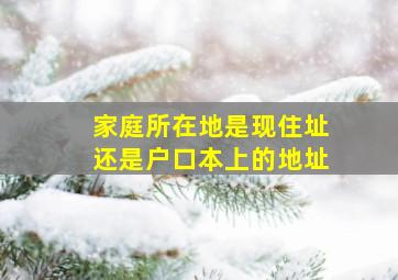 家庭所在地是现住址还是户口本上的地址