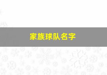 家族球队名字