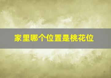 家里哪个位置是桃花位