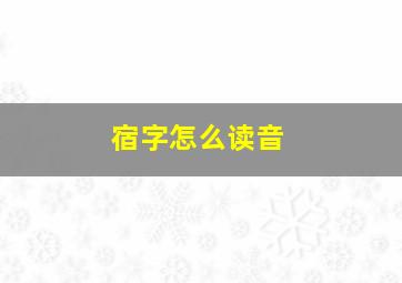 宿字怎么读音