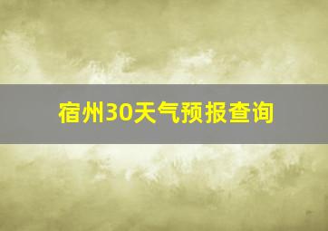 宿州30天气预报查询