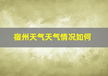 宿州天气天气情况如何