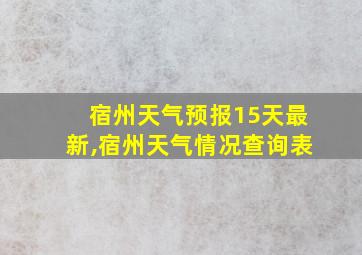 宿州天气预报15天最新,宿州天气情况查询表