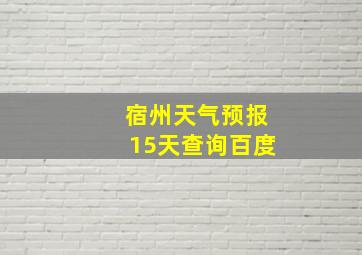 宿州天气预报15天查询百度