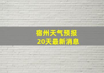 宿州天气预报20天最新消息