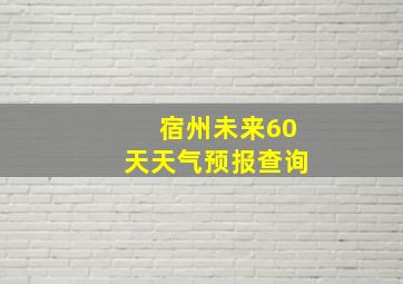 宿州未来60天天气预报查询