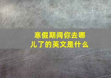 寒假期间你去哪儿了的英文是什么