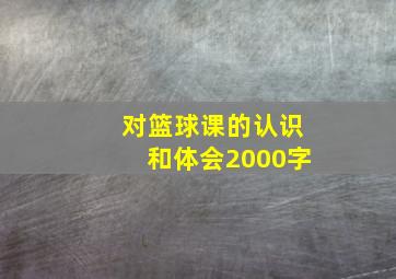 对篮球课的认识和体会2000字