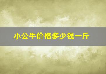 小公牛价格多少钱一斤