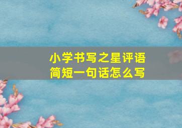 小学书写之星评语简短一句话怎么写