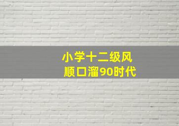 小学十二级风顺口溜90时代