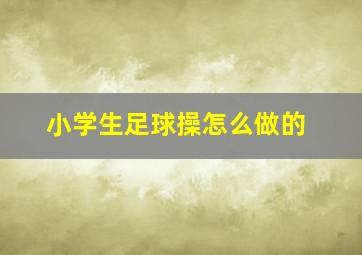 小学生足球操怎么做的