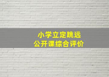 小学立定跳远公开课综合评价