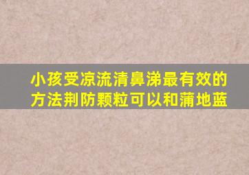 小孩受凉流清鼻涕最有效的方法荆防颗粒可以和蒲地蓝