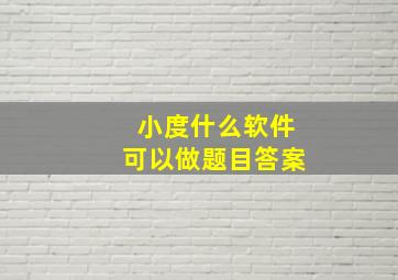 小度什么软件可以做题目答案