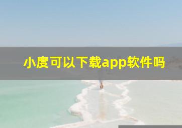 小度可以下载app软件吗