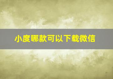 小度哪款可以下载微信