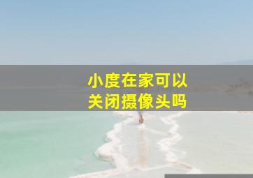 小度在家可以关闭摄像头吗