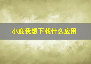 小度我想下载什么应用