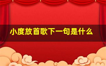 小度放首歌下一句是什么