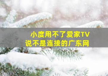 小度用不了爱家TV说不是连接的广东网