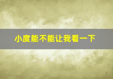 小度能不能让我看一下