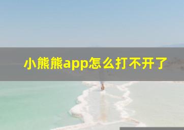 小熊熊app怎么打不开了