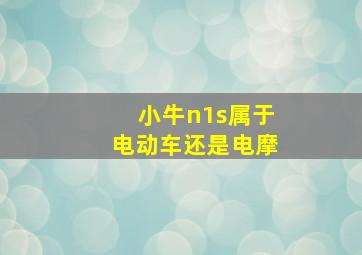 小牛n1s属于电动车还是电摩