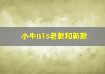 小牛n1s老款和新款