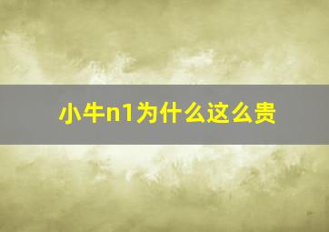 小牛n1为什么这么贵