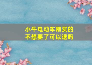 小牛电动车刚买的不想要了可以退吗