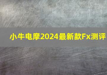 小牛电摩2024最新款Fx测评