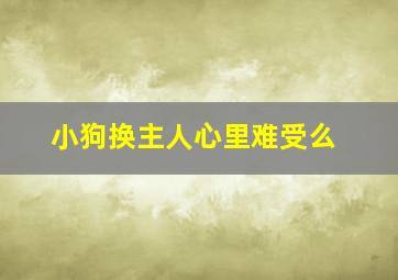 小狗换主人心里难受么