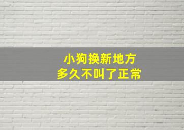 小狗换新地方多久不叫了正常