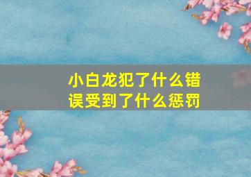 小白龙犯了什么错误受到了什么惩罚