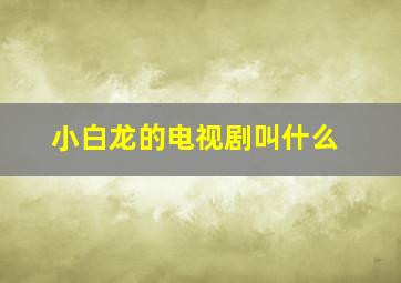 小白龙的电视剧叫什么