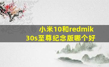 小米10和redmik30s至尊纪念版哪个好