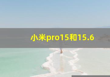 小米pro15和15.6