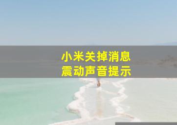 小米关掉消息震动声音提示