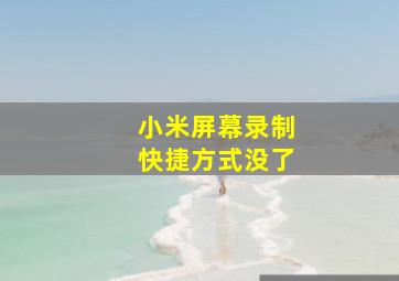 小米屏幕录制快捷方式没了