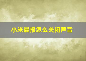 小米晨报怎么关闭声音